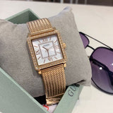 Buy Shop Guess Highline Off White Dial Rose Gold Stainless Steel Mesh Strap Watch For Women - W0826L3 USA Online