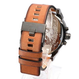 Diesel Mr Daddy 2.0 Black Dial Brown Leather Strap Watch For Men - DZ7332