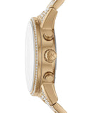 Buy Shop Michael Kors Ritz Three-Hand Glitz Crystals Gold Dial Gold Steel Strap Watch for Women - MK6747 USA Online