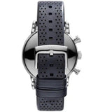 Buy Shop Emporio Armani Luigi Chronograph Blue Dial Black Leather Strap Watch For Men - AR1736 USA Online