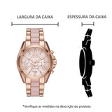 Buy Shop Michael Kors Bradshaw Chronograph Pink Dial Two Tone Steel Strap Watch For Women - MK6830 USA Online