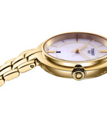 Buy Shop Tissot Flamingo Mother of Pearl White Dial Gold Steel Strap Watch For Women - T094.210.33.111.00 USA Online