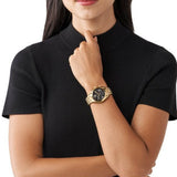 Buy Shop Michael Kors Bradshaw Chronograph Black Dial Gold Steel Strap Watch For Women - MK6959 USA Online