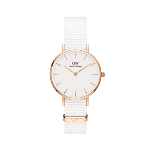 Buy Shop Daniel Wellington Classic Petite Dover White Dial White Nylon Strap Watch For Women - DW00100313 USA Online