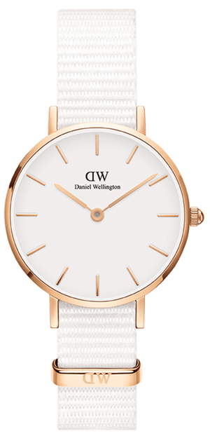 Buy Shop Daniel Wellington Classic Petite Dover White Dial White Nylon Strap Watch For Women - DW00100313 USA Online