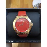 Marc Jacobs Blade Red Dial Red Leather Strap Watch for Women - MBM1204