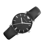 Buy Shop Emporio Armani Classic Quartz Black Dial Black Leather Strap Watch For Women - AR1600 USA Online