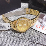 Buy Shop Guess Dazzling Diamonds Gold Dial Gold Steel Strap Watch for Women - W85110L1 USA Online