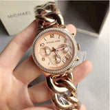 Buy Shop Michael Kors Runway Rose Gold Dial Rose Gold Steel Strap Watch for Women - MK3247 USA Online