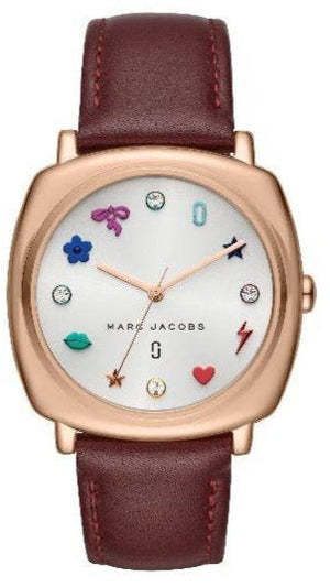 Buy Shop Marc Jacobs Mandy White Dial Brown Leather Strap Watch for Women - MJ1598 USA Online