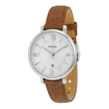 Buy Shop Fossil Jacqueline White Dial Brown Leather Strap Watch for Women - ES3708 USA Online