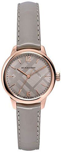 Buy Shop Burberry The Classic Quartz Grey Dial Grey Leather Strap Watch For Women - BU10119 USA Online