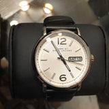 Buy Shop Marc Jacobs Fergus White Dial Black Leather Strap Watch for Men - MBM5076 USA Online
