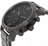 Buy Shop Fossil Nate Chronograph Black Dial Black Steel Strap Watch for Men - JR1401 USA Online
