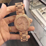 Buy Shop Michael Kors Camille Crystal Rose Gold Dial Rose Gold Steel Strap Watch for Women - MK5862 USA Online