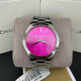 Buy Shop Michael Kors Slim Runway Quartz Pink Dial Silver Steel Strap Watch For Women - MK3291 USA Online