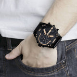 Buy Shop Diesel Big Daddy Chronograph Black Dial Black Steel Strap Watch For Men - DZ7312 USA Online