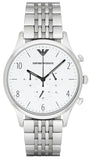 Buy Shop Emporio Armani Classic Chronograph Silver Dial Silver Steel Strap Watch For Men - AR1879 USA Online