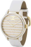 Buy Shop Marc Jacobs Lidia Stripe White Dial White Leather Strap Watch for Women - MBM1164 USA Online