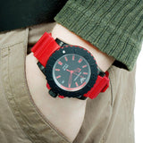 Buy Shop Emporio Armani Sportivo Quartz Black Dial Red Rubber Strap Watch For Men - AR6101 USA Online