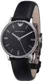 Buy Shop Emporio Armani Classic Quartz Black Dial Black Leather Strap Watch For Women - AR1600 USA Online