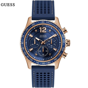 Buy Shop Guess Fleet Blue Dial Blue Rubber Strap Watch for Men - W0971G3 USA Online