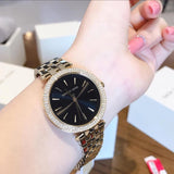 Buy Shop Michael Kors Mini Darci Quartz Black Dial Gold Steel Strap Watch For Women - MK3738 USA Online