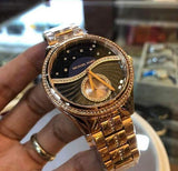 Buy Shop Michael Kors Lauryn Blue Dial Rose Gold Steel Strap Watch for Women - MK3723 USA Online