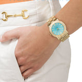 Buy Shop Marc Jacobs Amy Blue Dial Gold Steel Strap Watch for Women - MBM3220 USA Online