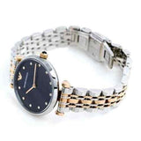 Buy Shop Emporio Armani Gianni T Bar Crystal Blue Dial Two Tone Steel Strap Watch For Women - AR11092 USA Online