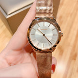 Buy Shop Calvin Klein Minimal White Dial Rose Gold Mesh Bracelet Watch for Women - K3M22Y2X USA Online