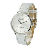 Coach Slim Easton Silver Dial Silver Leather Strap Watch for Women - 14502685