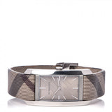 Buy Shop Burberry Nova Check Silver Dial Two Tone Leather Strap Watch For Women - BU9404 USA Online