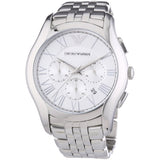 Buy Shop Emporio Armani Velente Chronograph Quartz Silver Dial Silver Steel Strap Watch For Men - AR1702 USA Online