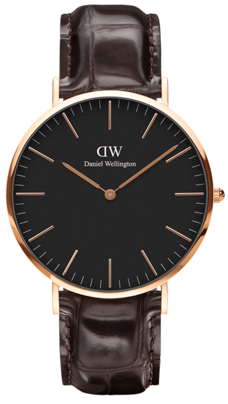 Buy Shop Daniel Wellington Classic York Black Dial Brown Leather Strap Watch For Men - DW00100128 USA Online