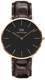 Buy Shop Daniel Wellington Classic York Black Dial Brown Leather Strap Watch For Men - DW00100128 USA Online