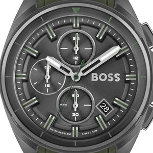 Buy Shop Hugo Boss Volane Chronograph Grey Dial Green Rubber Strap Watch For Men - 1513952 USA Online