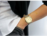 Buy Shop Fossil Cecile Champagne Dial Grey Leather Strap Watch for Women - AM4529 USA Online
