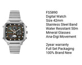 Buy Shop Fossil Retro Analog-Digital Black Dial Silver Steel Strap Watch for Men - FS5890 USA Online