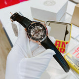 Buy Shop Fossil Townsman Automatic Skeleton Black Dial Black Leather Strap Watch for Men - ME3084 USA Online
