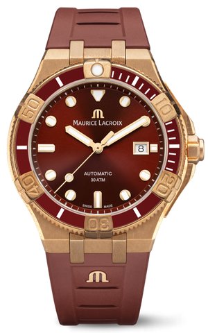 Maurice Lacroix Aikon Venturer Asia Special Edition Red Dial Red Rubber Strap Watch For Men - AI6058-BRZ6B-530-6