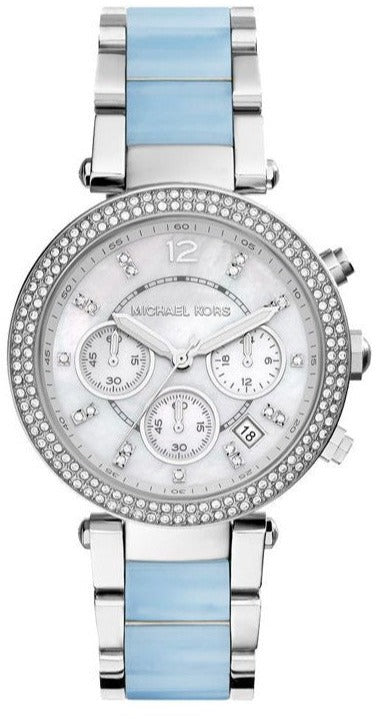 Buy Shop Michael Kors Parker White Dial Two Tone Steel Strap Watch for Women - MK6138 USA Online