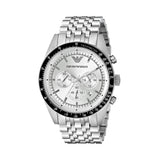 Emporio Armani Sportivo Chronograph Silver Dial Silver Steel Strap Watch For Men - AR6073