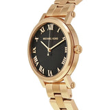 Buy Shop Michael Kors Noire Black Dial Rose Gold Steel Strap Watch for Women - MK3585 USA Online
