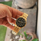 Buy Shop Fossil FB-01 Chronograph Black Dial Gold Steel Strap Watch for Men - FS5836 USA Online