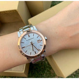 Buy Shop Burberry The City White Dial Two Tone Steel Strap Watch for Women - BU9105 USA Online
