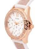 Buy Shop Guess Swirl Quartz Silver Dial White Rubber Strap Watch For Women - W1096l2 USA Online