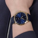 Buy Shop Fossil The Minimalist 3H Analog Blue Dial Blue Leather Strap Watch for Men - FS5789 USA Online