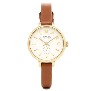 Buy Shop Marc Jacobs Sally White Dial Brown Leather Strap Watch for Women - MBM1351 USA Online