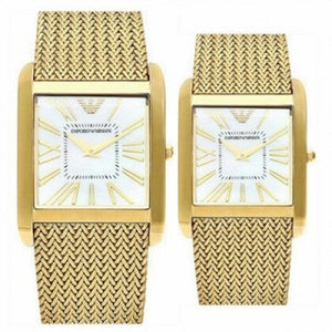 Buy Shop Emporio Armani Super Slim Quartz White DIal Gold Mesh Bracelet Watch For Women - AR2017 USA Online
